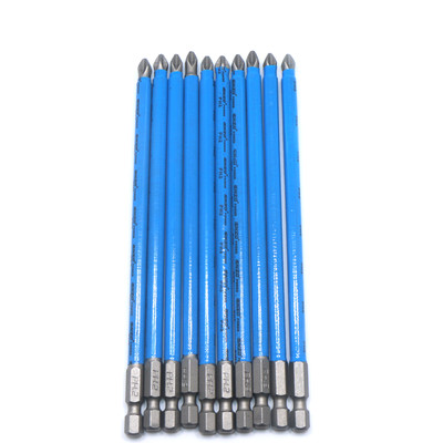 10pcs 1/4'' Hex Shank 150mm PH2 Anti Slip S2 Magnetic Screw Driver Bits