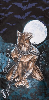 RESTPOSTEN 12 x Alchemy Gothic Luppen Garou Werwolf Totenköpfe 100% Baumwolle Strandtuch