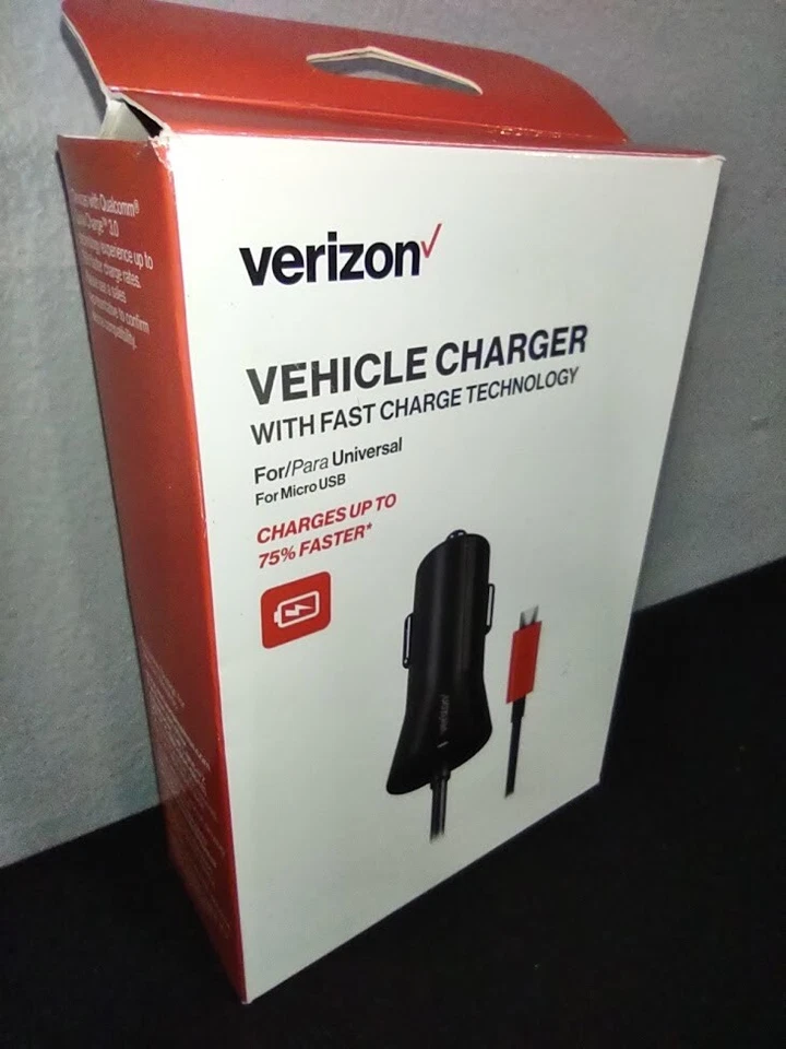 Lote (121) Cargador de Coche de Pared Verizon Micro-USB Carga Rápida Rápida 12V 6 Pies Venta al por mayor Foto 4 de 4