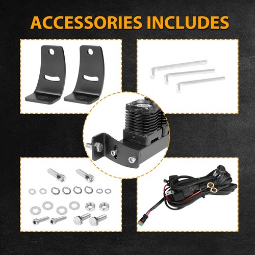 3"12"20"30"40"Inch LED Work Light Bar Round Driving Offroad Hyper Spot Pods ATV  - Picture 40 of 209