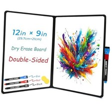 Double-Sided White Board 12x9 inch - Ultra-Thin 0.3" Portable Dry Erase A4