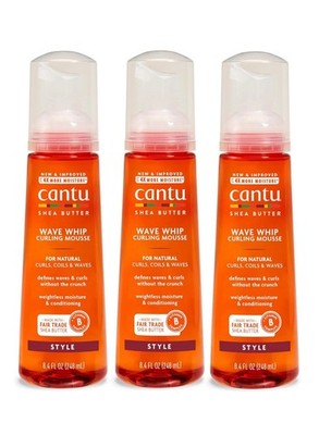 Cantu Wave Whip Curling Mousse with Shea Butter, 8.4 oz-FREE SHIPPING-PACK OF 3