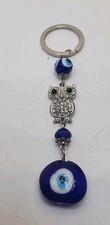 Turkish Lucky Hamsa Evil Eye Rhinestone Owl Keychain/Keyring