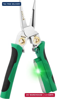 8-in-1 Wire Stripper with NCV Voltage Tester (Green), Professional Electrical To