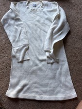 Vintage 70s Sears Waffle Knit Thermal Long Sleeve Shirt Size XL Off White Cream