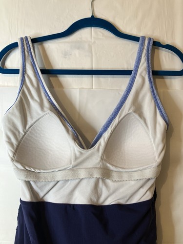Tommy Bahama Island Cays Colorblock Swimsuit One Piece Wrap Front Size 10 Blue - Afbeelding 6 van 7