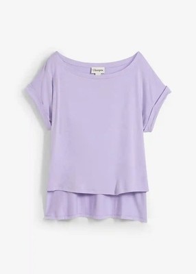 T-Shirt aus fließender Viskose Gr. 36/38 Hellviolet Damen Oversizeshirt Neu*