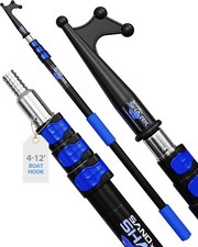 Sandshark 4 Stage Heavy Duty Telescoping Boat Hook - Anodized Aluminum Dock Pole