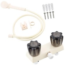 RV Shower Faucet with Hose and Head  Milky White  RV Outdoor Kit
