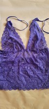 Rare/Vintage Frederick's Of Hollywood Purple Lace Self-tie Lingerie Top
