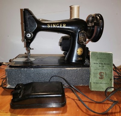 Vintage 1950's Singer 99K Sewing Machine.  Working, Used Cond. W/ Original Inst.
