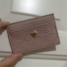Juicy Couture Pink Logo Faux Leather Card Case ID/Document Holder