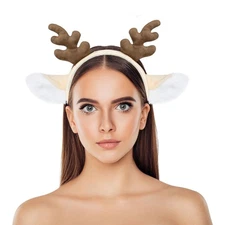 Reindeer Antlers Cute Headband Head Wear Ear Deer Antlers Headband Party for ...