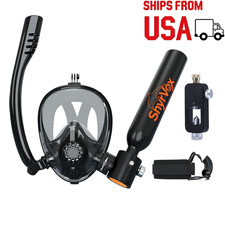 0.5L Mini Scuba Diving Tank Kit with Full Face Snorkel Mask, 3000 PSI Aluminum