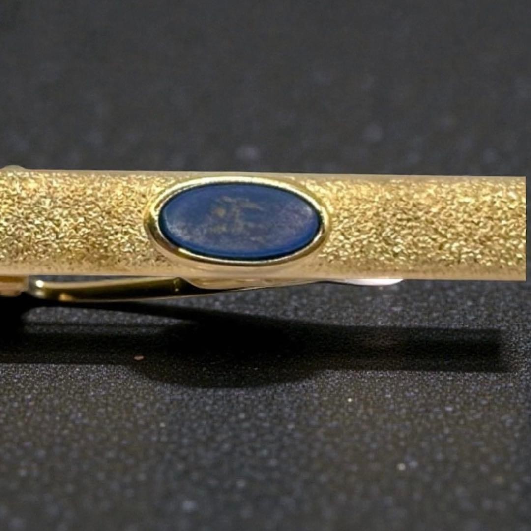 Burberrys Tie Pin Gold Blue Horse Logo thumbnail 5