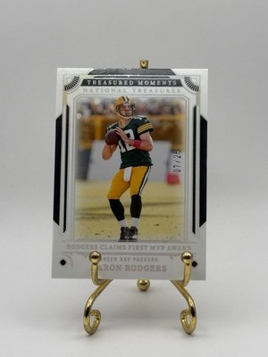 Color Match National Treasures Aaron Rodgers Packers Treasured Moments # d /25