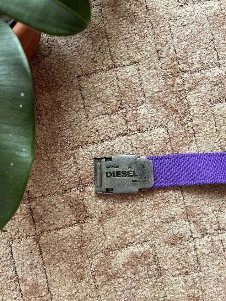 Cinto de algodão roxo vintage Diesel Avant Garde logotipo grande streetwear - Imagem 2 de 3