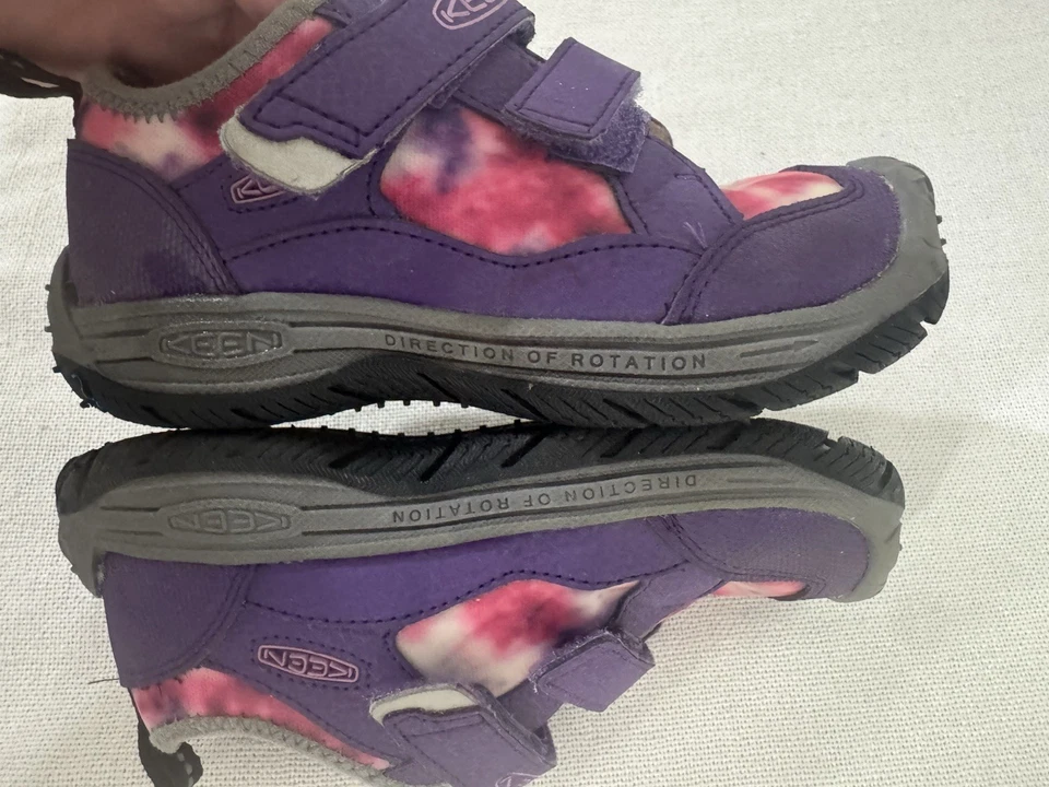 Zapatos de senderismo impermeables Keen para niñas talla 10 Speed Hound púrpura fáciles de poner correas Foto 4 de 4