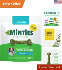 Vet-Recommended Mint Dental Chews for Fresh Breath Clean Teeth - 60 Count