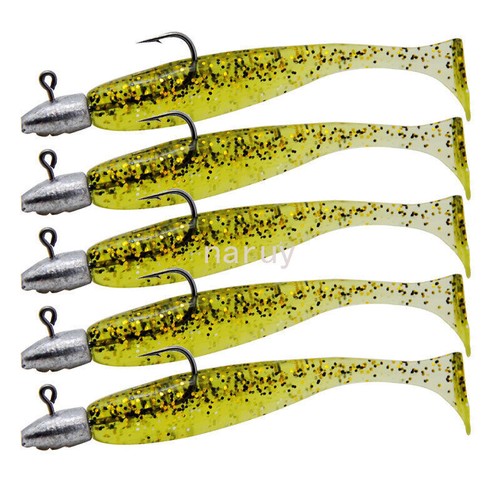 30PCS 5cm Worm Soft Bait Fishing Lure with 2g Jig For Trout Bass Pike Head Hook - Picture 9 of 27