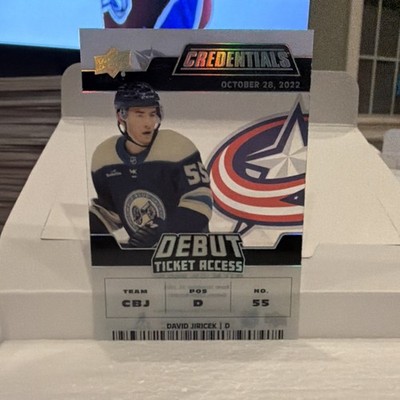 22/23 Upper Deck Credentials Debut Ticket Access David Jiricek RC /249 CLEAR CUT