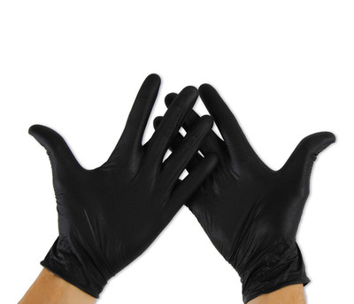 KMINA - Einweghandschuhe (100 Stück S) Schwarze, Puderfreie & Latexfreie