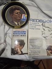 Vintage JFK Memorabilia Lot Plaque 1963 Redbook Magazine Book Matchbook kennedy