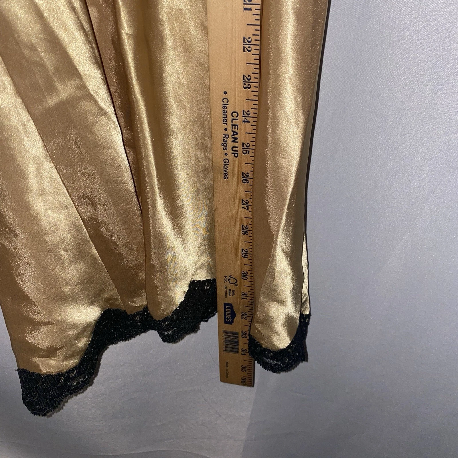 UNDERCOVER Vintage Y2K Victoria's Secret 100% seta oro babydoll abito slip pizzo etichetta oro S