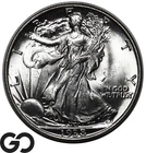 1938 Walking Liberty Half Dollar, Swirling Luster, Gorgeous Solid Gem BU++