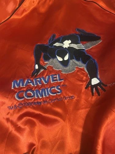 Vintage Marvel Comics 1986 High Five Marvel Zipper Red Jacket Spiderman 🕷️🕸️🔥 - product listing photo