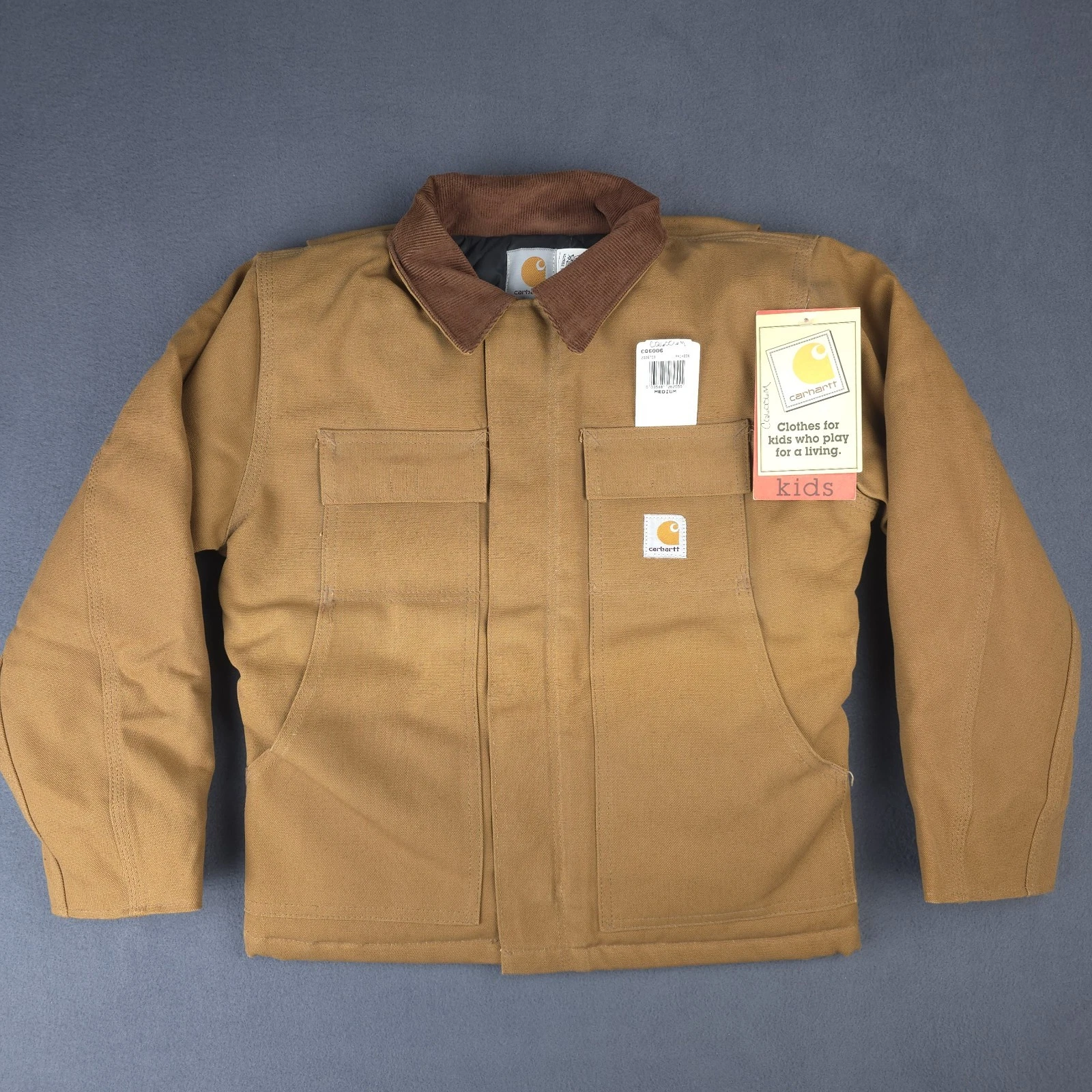 VTG 90s Carhartt CQ6006 Duck Arctic Quilt Lined Youth Jacket Deadstock NWT USA