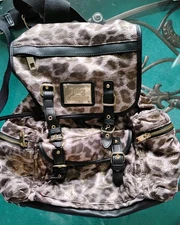 Juicy Couture Vintage Y2K Leopard Cheetah Backpack Bag Metallic