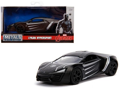 Lykan Hypersport Matt Black ''Black Panther'' Theme ''Avengers'' ''Marvel'' Series 1/