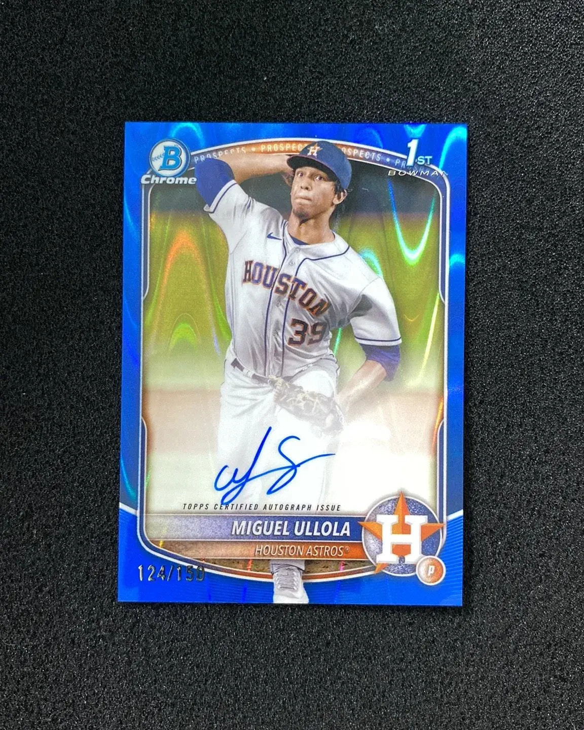 2025 Topps Bowman Chrome Auto Miguel Ullola 1st #CPA-MU Blue Raywave /150 OH20