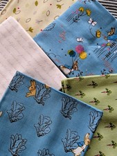 3 X Peter Rabbit Themed Fat Quarter Bundles By Avec Trade Co (15 Pieces)