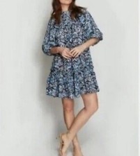 Love the Label Anthropologie Andrea Blue Puff Sleeve Mini Dress Women’s Size XS
