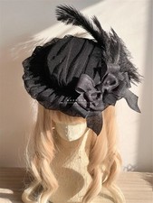 Sombrero victoriano para mujer con lazo gótico sombrero para mujer clásico gótico lolita sombrero para niñas