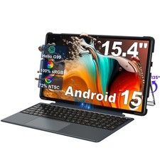2026 Jumper 15.4" 2-in-1 Android Tablet 8GB RAM 256GB Keyboard Bundle 10000mAh