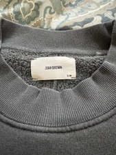 Joah Brown Stitch Mock Neck Long Sleeve Crew Sweatshirt  Charcoal Black, S/M