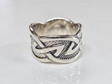 Sterling Silver Celtic Knot Wide Band Ring  Size 8  9.6 g  3-A455