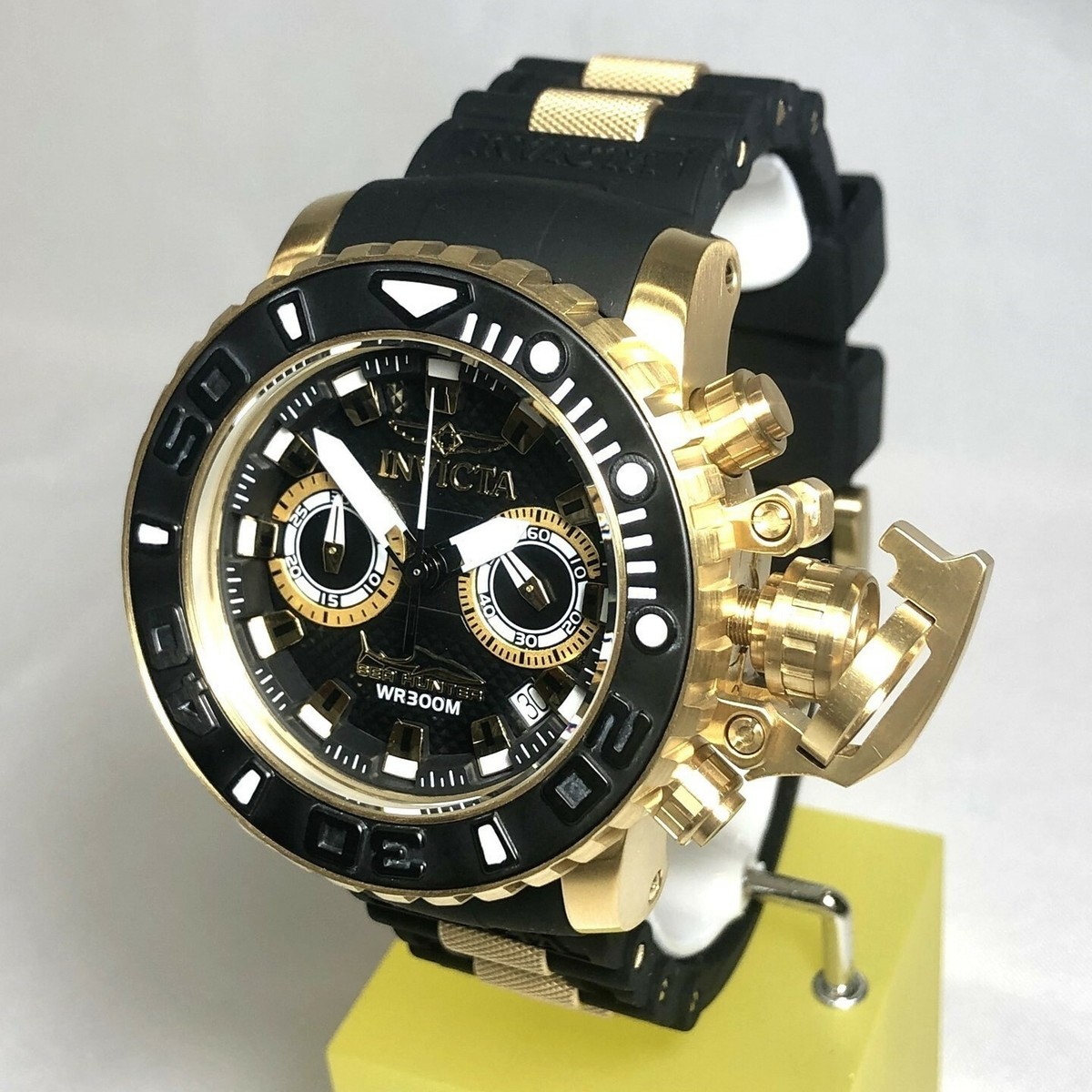 INVICTA 20475 50mm Gold/Black Sea Hunter Torpedo Swiss Quartz