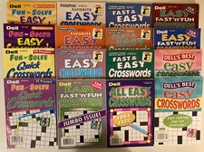 Lot of 40 New Penny Press Dell ALL EASY CROSSWORD Puzzle Books New NO Duplicates