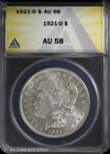 1921-D $1 Morgan Silver Dollar ANACS AU 58