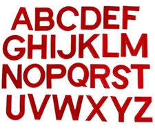 Red Letters Alphabet A to Z Sew Iron on Motif Patch Applique 3 inch Jacket Jeans