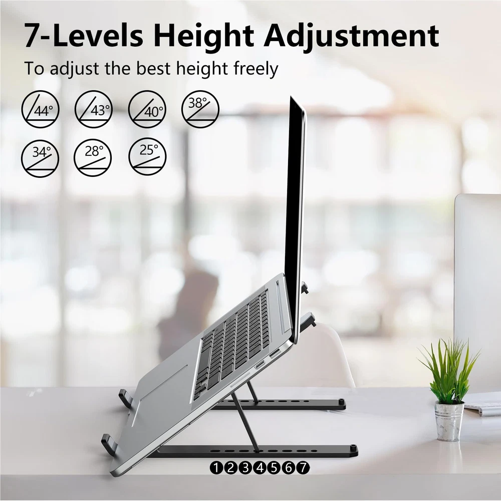 Laptop Stand For Desk Adjustable Laptop Riser Abs+silicone Foldable Portable Lap