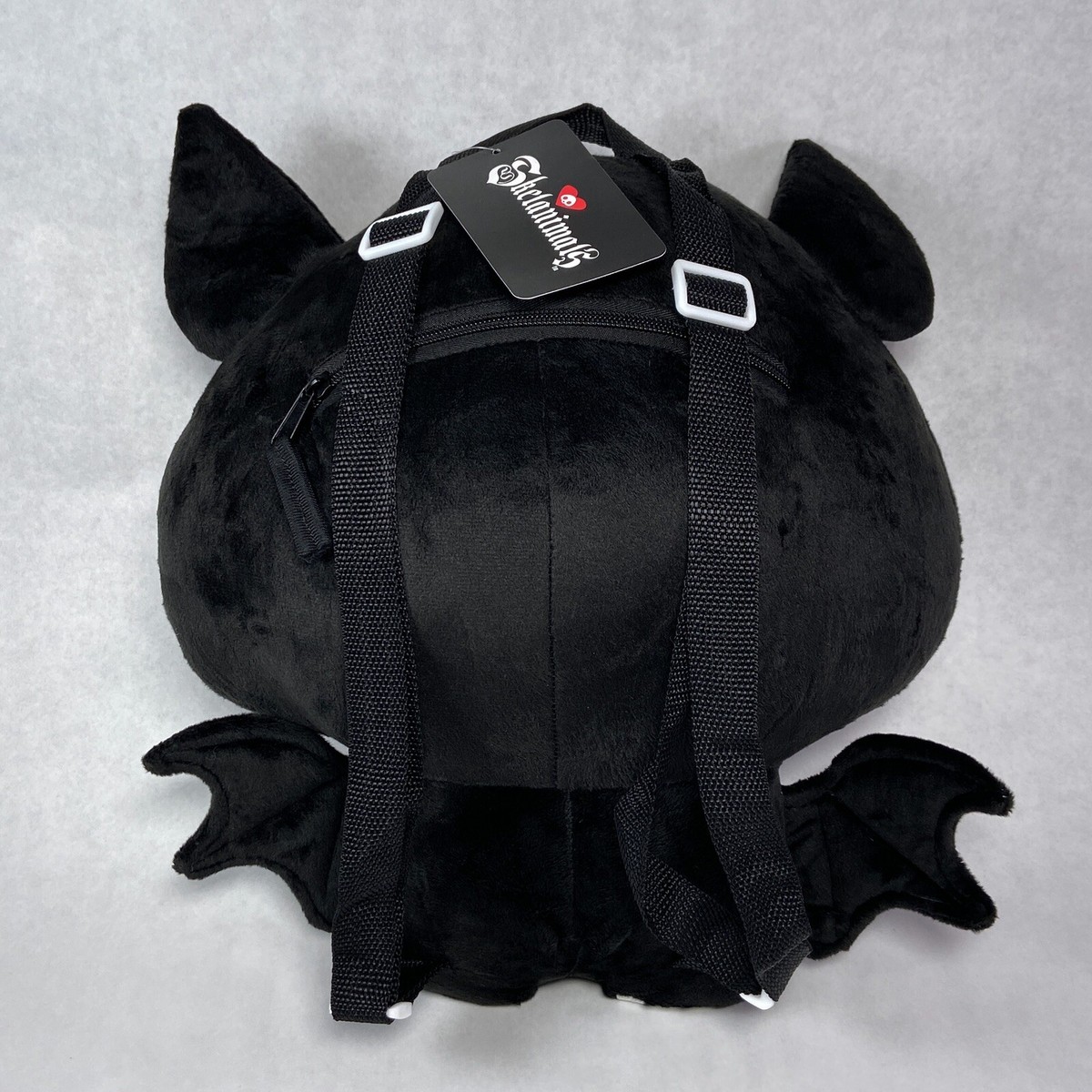 Skelanimals Backpack Diego the Bat Plush Black Dead Skull  display picture 2