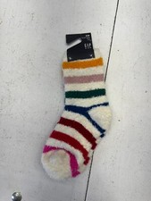 Gap Kids White Multicolor Striped Fuzzy Socks Size S/M 10-12