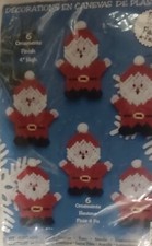 Santa Claus Christmas Tree Ornaments Kit Plastic Canvas Design Works NEW 1228 