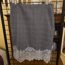 Per Se Women Green Plaid Maxi Skirt Womens Sz...