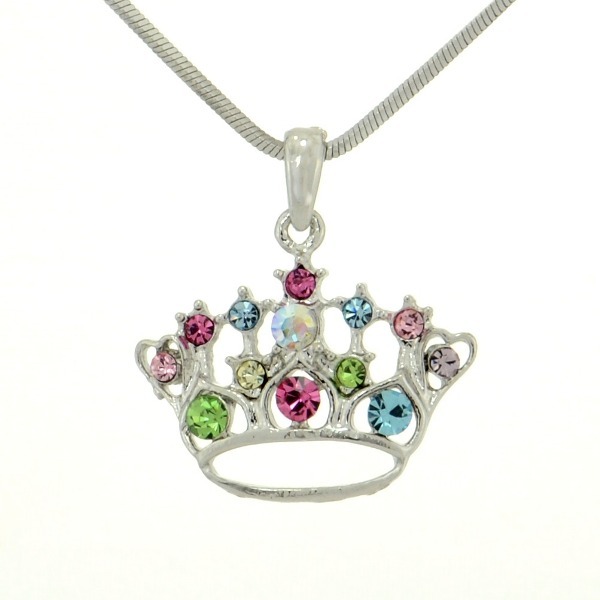 Swarovski Crystal Crown Queen Princess Pendant with 18
